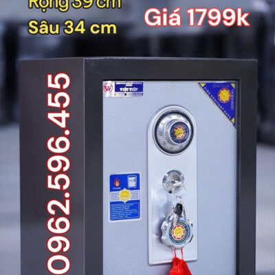 Két Sắt Việt Tiệp KVTSC70 Màu Trắng Khóa Vân Tay Điện Tử, Kết Nối Điện Thoại
